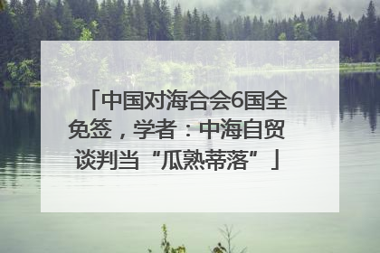 中国对海合会6国全免签，学者：中海自贸谈判当“瓜熟蒂落”